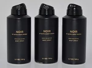 Bath and Body Noir Set Of 3 Men's Collection Body Spray Cologne Mist NOIR 3.7 oz Each