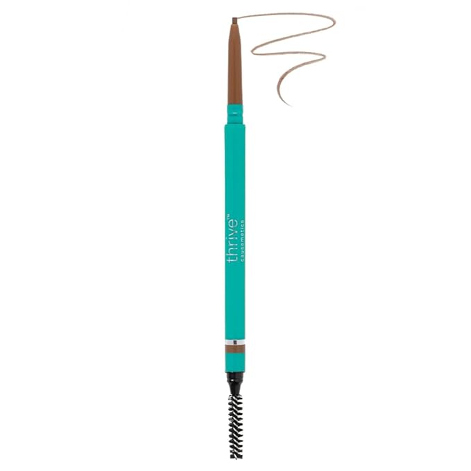 Thrive Causemetics Infinity Waterproof Eyebrow Pencil Retractable Brow Pencil with Hyaluronic Acid &amp Shea Butter Dual Ended Eyebrow Brush Spoolie Fine Tip Vegan &amp Cruelty Free Blanka (Tau