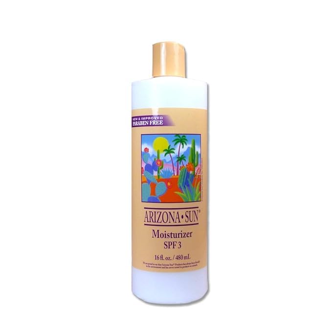 Arizona Sun Moisturizer SPF 3 ? 16 oz ?Natural Aloe Vera and Other Plants and Cacti from the Desert Provide Soothing Moisture for Dry Skin ? Oil Free ? Face and Body Lotion