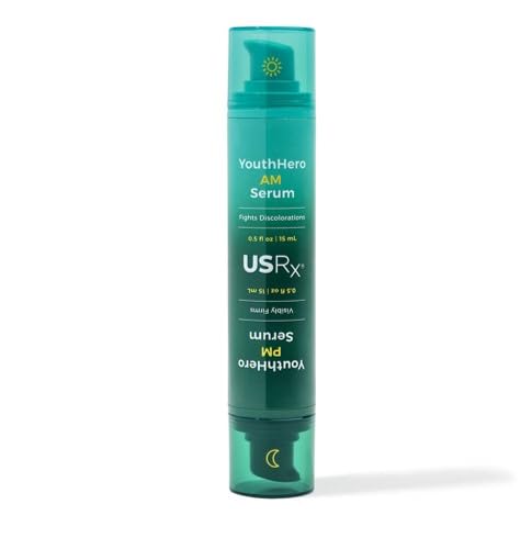 Urban Skin Rx® Youthhero AM/PM 2-In-1 Dual-Formula Day &amp Night Facial Serums Improves Discolorations &amp Sun Damage Supports Elasticity Reduces Rough Texture Fine Lines &amp Wrinkles 1 Fl
