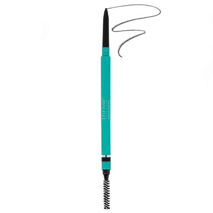 Thrive Causemetics Infinity Waterproof Eyebrow Pencil Retractable Brow Pencil with Hyaluronic Acid &amp Shea Butter Dual Ended Eyebrow Brush Spoolie Fine Tip Vegan &amp Cruelty Free Tova (Soft