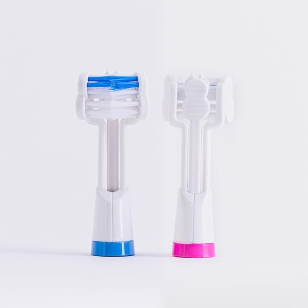 Triple Bristle Replacement Brush Head Refills | Innovative 3 Head Design | Compatible with Triple Bristle Brand Sonic Toothbrush | Color Changing Indicator Bristles | 2 Pack (Blue &amp Pink)