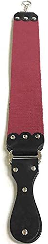 GENTS Professional 3??x 26??Straight Razor Strop - Premium Genuine Leather &amp Canvas Barber Strop with Stainless Steel Hook - Traditional Wet Shaving Razor Sharpener