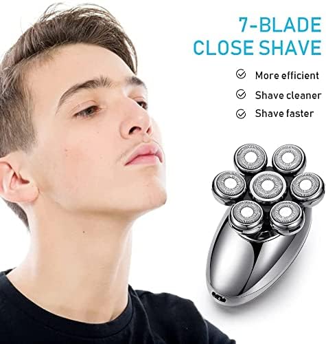Head Shavers for Bald Men 5 in 1 Electric Shaver for Men 7D Floating Cutter Head USB Rechargeable Rotary Shaver Smart Multifunctional Grooming Kit