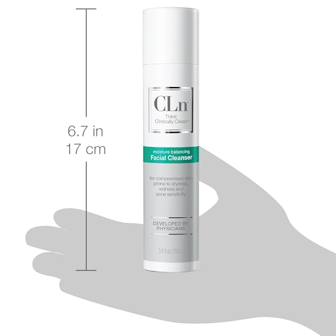 CLn® Facial Cleanser - Hydrating Facial Cleanser with Glycerin For Skin Prone to Dryness Eczema Redness Irritation &amp Acne Sensitivity Fragrance-Free &amp Paraben-Free 3.4 fl. oz.
