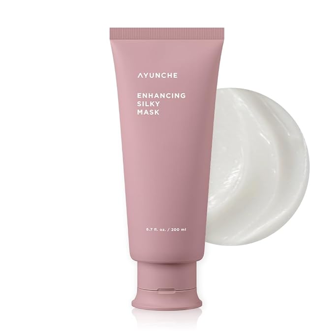 AYUNCHE Enhancing Silky Hair Mask 6.7 fl. oz. (200ml) [For Dyed &amp Damaged Hair] | Nourishing &amp Smoothing Deep Conditioner with Camellia Oil | Korean Salon Brand