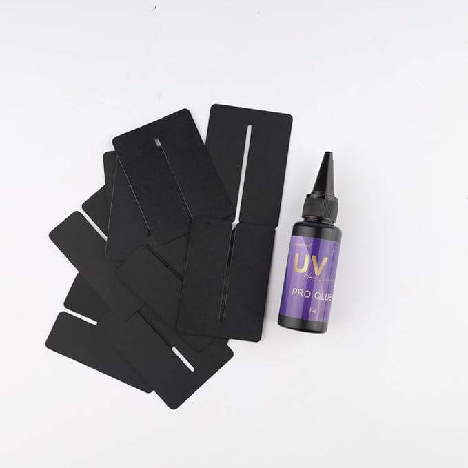 30g UV Hair Extension Glue with 10Pcs Anti-UV Shield Guards Replacement Accessories for UV Lamp Hair Extensions UV Hair Set Seamless Fast Drying Hair Adhesive Invisible Extensions