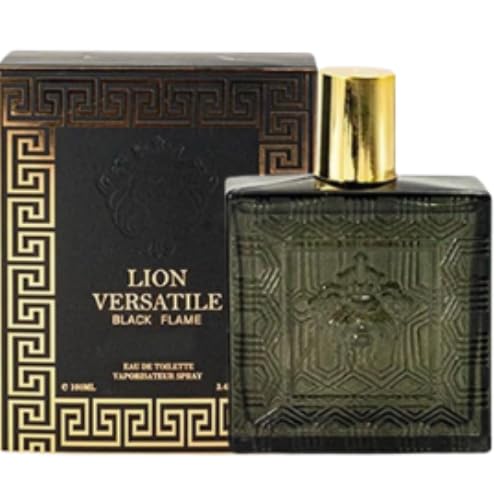 Lion Versatile Men's Fragrance Set Black Flame and Pour Homme 3.4 fl oz Each 2-Pack with Mandarin Oud Cardamom Impression of Eros flame and Najim