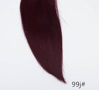 RemeeHi 3/4 Half Wig 100% Indian Remy Human Hair Silky Straight Hair Weft Cap to Choose 30 300g #99 Dark Wine