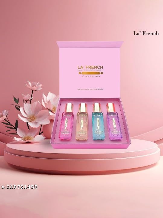 LA' French Niche Edition Luxury Perfume Gift Set 4 | Extra Long Lasting Fragrance | Eau De Parfum Scent | Euphoria | Mood Swing | Happiness | Invoke | Unisex Gift Set (20 Ml (Pack Of 1))