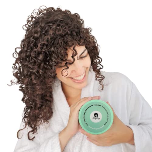 Cucumber Deep Conditioner 12oz - Deep Conditioning Hair Mask for Curly Hair 100% Vegan - Infused with Vitamins for a Curly SPA Experience Humidity Fighter for Dry Damaged Hair