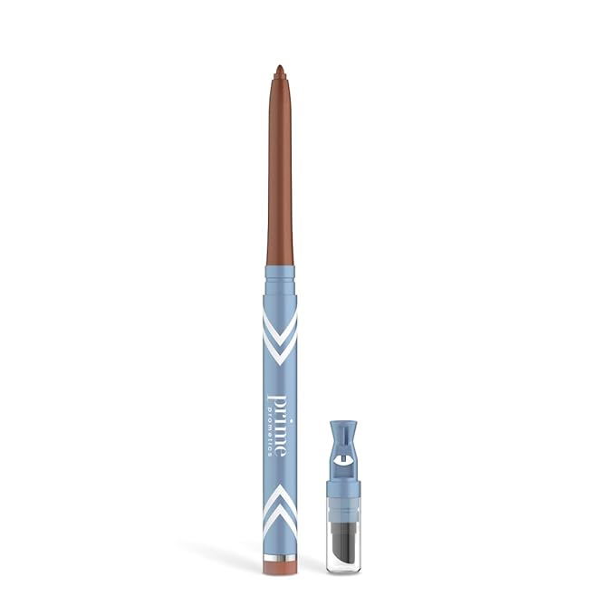 PRIME PROMETICS PrimeEyes Glide Eyeliner for Mature Women ? Waterproof Long-Stay and Mess-Proof ? Gel Creme Texture Discreet Sharpener and Effective Smudger (Copper Metallic)