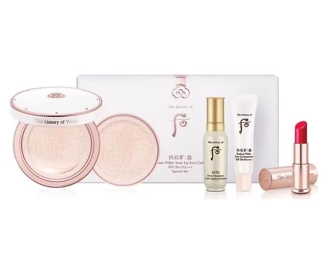 The History Of Whoo Gongjinhyang Seol Radiant White Tone Up Sun Cushion 1 Refill Special 4 Pcs Set
