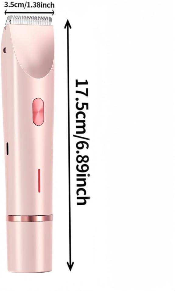 2025 New 2-in-1 Women's Body Shaver Bikini Trimmer Rechargeable Cordless Electric Shaver for Women IPX7 Waterproof Wet and Dry Hair Trimmer for Facial Face Lip Chin Underarm Legs (PP)
