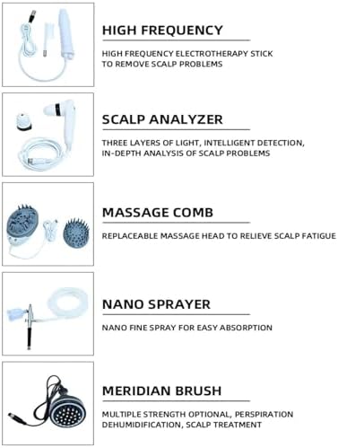 10 Inch Multifunctional Hair Analyzer | Scalp Detector &amp Follicle Tester | Moisture Oil &amp Flexibility Monitor | Ideal for Hair Loss Treatment (White)