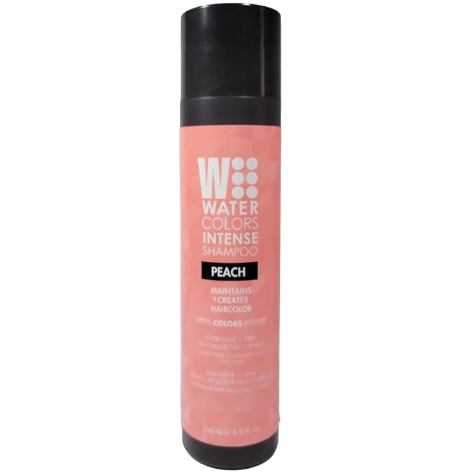 Watercolors by Tressa INTENSE 3-in-1 Color Depositing Shampoo Semi Permanent Hair Color Hair Dye Shampoo for Curly Dry and Normal Hair 8 fl oz - PEACH