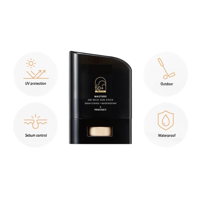 Masters Air Rich Sun Stick SPF50+ PA++++ 14g (0.49oz) Lightweight Non-Greasy Sun Stick for Face Water-Resistant