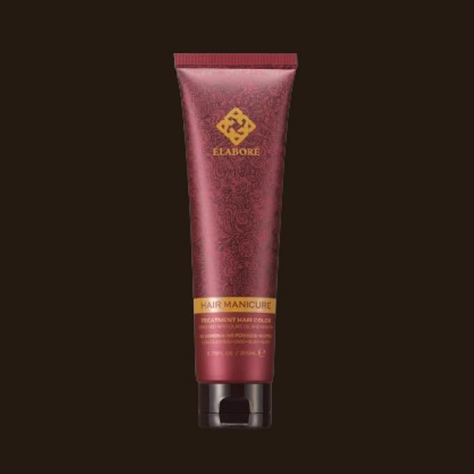 Elabore Hair Manicure Treatment Hair Color 6.76 fl oz / 200 ml With Olive Oil and Keratin No Ammonia No Peroxide No PPD (Chocolate (Gray cover) 200ml)