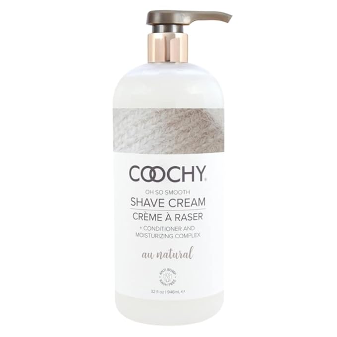 Coochy Shave Cream - Moisturizing Shave Lotion - Gentle Intimate Shaving Cream - For Bikini Area Underarms Legs &amp More - Rash-Free Hydrating Formula - Au Natural 32 oz