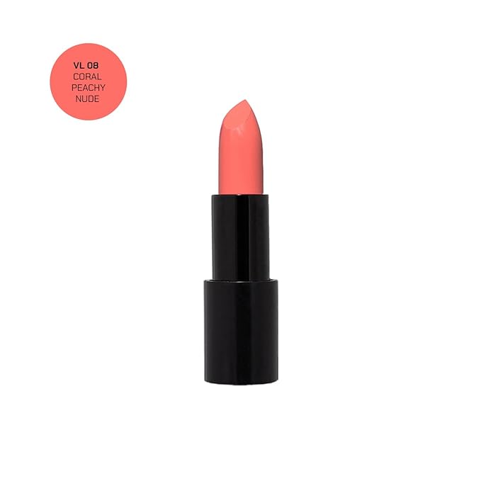 Radiant Professional Advanced Care Lipstick - Ultra Nourishing Moisturizing Long Lasting Matte Lipstick With Vitamin E- UVA UVB Filters - VELVET (08 CORAL - PEACHY NUDE)