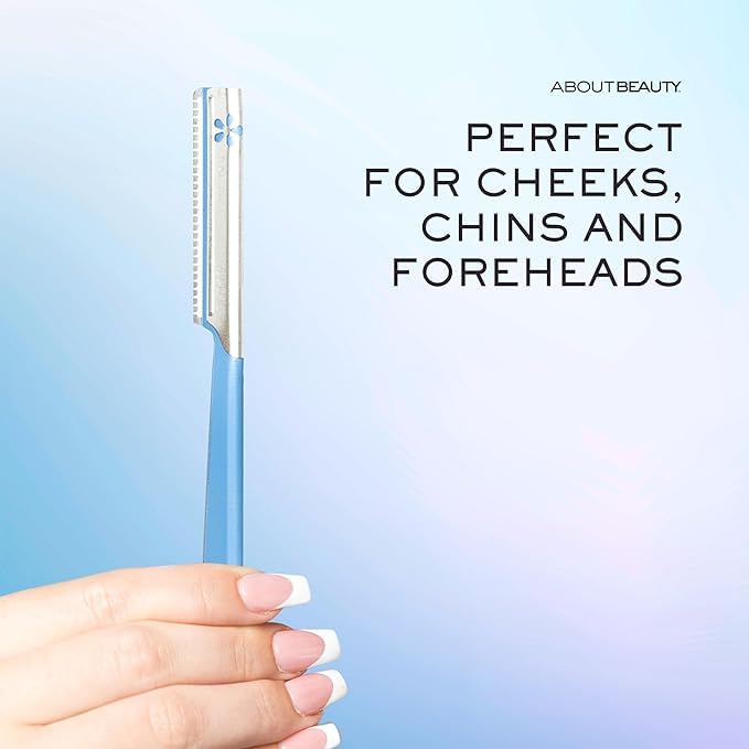 About Face Pro-Premium Facial Razors - 12 Beauty Groomers for Hair Removal Ideal for Shaving Exfoliating and Brow Shaping Japanese Stainless Steel Gently Removes Facial Hair