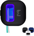 Bril UV-C Toothbrush Sanitizer and Holder Portable Cleaner Travel Cover Magnetic Holder and Rechargeable Case for Any Size Toothbrush Black
