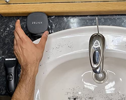 VacGroom Grooming Vacuum Cleaner for Men - Portable USB Rechargeable Stubble Bathroom Sink Cleaner with Post-Trimming Beard Hair Suction
