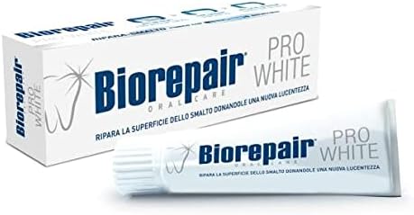 Biorepair: Pro White Whitening Toothpaste with microRepair - 2.5 Fluid Ounce (75ml) Tubes (Pack of 4) [ Italian Import ]