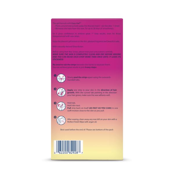 Veet Leg and Body Hair Remover Cold Wax Strips 40 ct (Pack of 3)