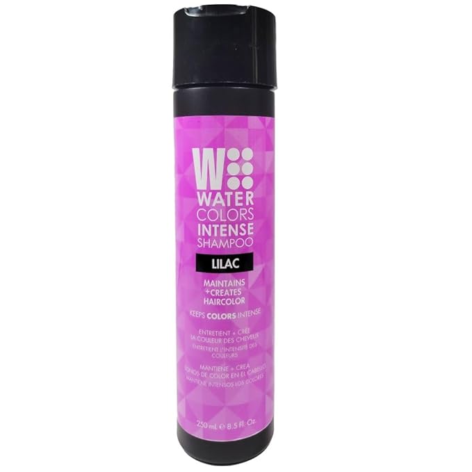 Watercolors by Tressa INTENSE 3-in-1 Color Depositing Shampoo Semi Permanent Hair Color Hair Dye Shampoo for Curly Dry and Normal Hair 8 fl oz - LILAC
