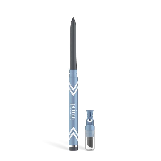PRIME PROMETICS PrimeEyes Glide Eyeliner for Mature Women ? Waterproof Long-Stay and Mess-Proof ? Gel Creme Texture Discreet Sharpener and Effective Smudger (Smoky)