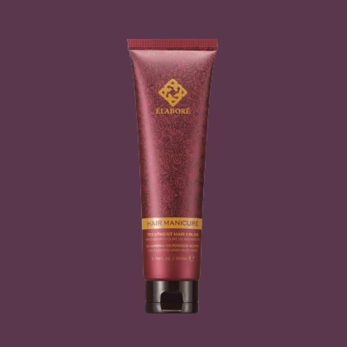 Elabore Hair Manicure Treatment Hair Color 6.76 fl oz / 200 ml With Olive Oil and Keratin No Ammonia No Peroxide No PPD (Burgundy (Gray cover) 200ml)