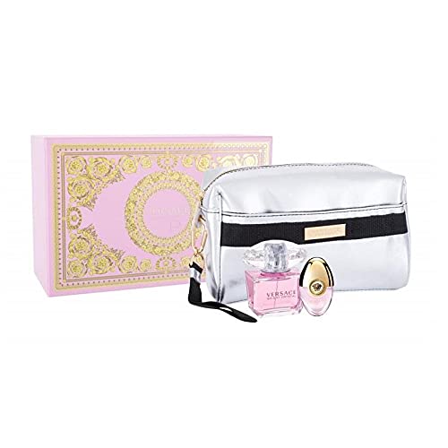 Versace Bright Crystal for Women By 3 Pc Gift Set (Edt 3.0 Oz + Edt 0.3 Oz + Silver Pouch) 3count