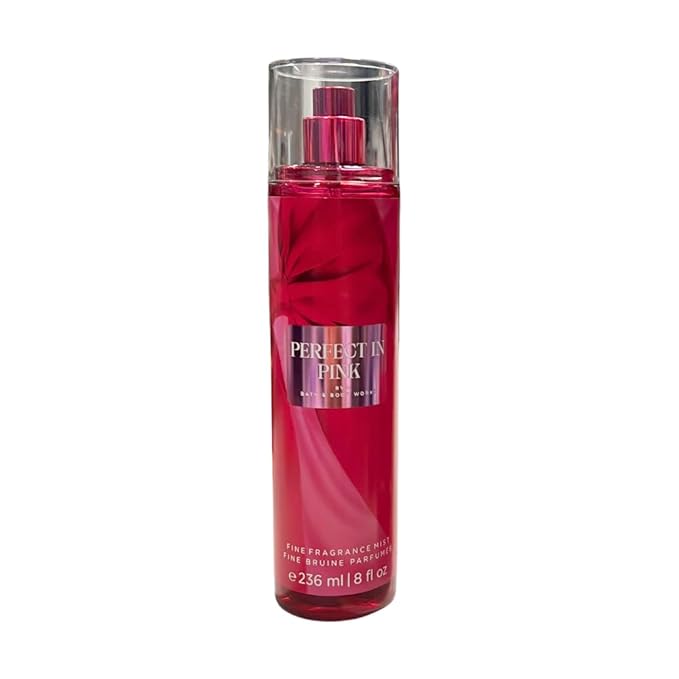 Bath &amp Body Works PERFECT IN PINK Fine Fragrance Mist 2-piece Gift Set with a Blue Bow for Holidays ? Full Size