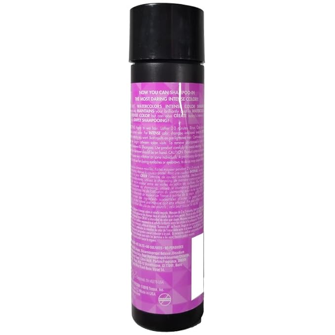 Watercolors by Tressa INTENSE 3-in-1 Color Depositing Shampoo Semi Permanent Hair Color Hair Dye Shampoo for Curly Dry and Normal Hair 8 fl oz - LILAC
