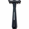 Leaf Shave | Leaf Twig Razor All-Metal Single Blade Razor for Men &amp Women Fixed Head with Magnetic Load Assist Includes 5 Stainless Steel Blades - Face Shaving Lighter Hair Sensitive Skin - Bla