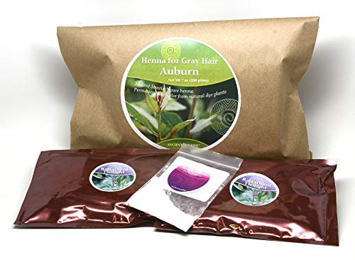 100% Natural Auburn Henna Hair Dye - Red Henna Hair Color for Gray Coverage - Healthy Shiny Results - Ancient Sunrise Henna