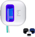 Bril UV-C Toothbrush Sanitizer Portable Cleaner Travel Cover Magnetic Holder and Rechargeable Case for Any Size Toothbrush White