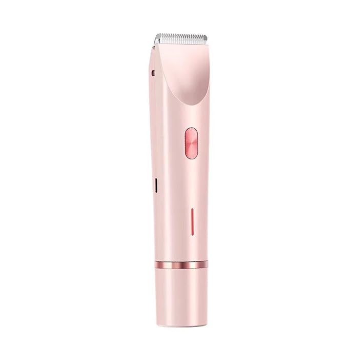 2-in-1 Dual Head Bikini Hair Trimmer &amp Electric Shaver For Women Waterproof Wet/Dry Use With Detachable Heads ? Painless Grooming(Pink)