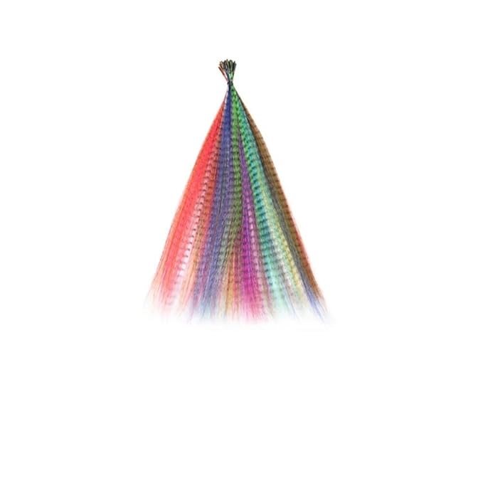 Synthetic Colored Faux Feather Hair Extensions 16 10 Strands/Pack Women's Heat Resistant Fiber Wig Accessories(11-10 Strands-Pack)