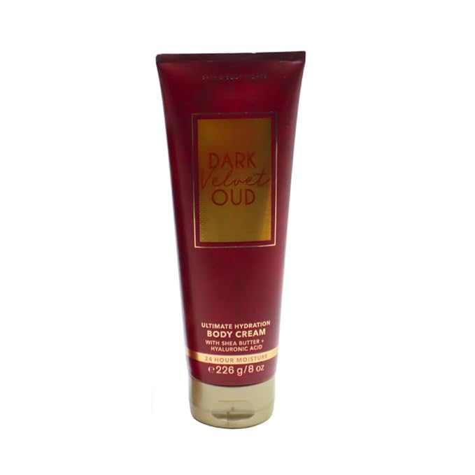 Bath &amp Body Works DARK VELVET OUD Fine Fragrance Mist &amp Ultimate Hydration Body Cream 2-piece Gift Set with a Red Bow for Holidays ? Full Size
