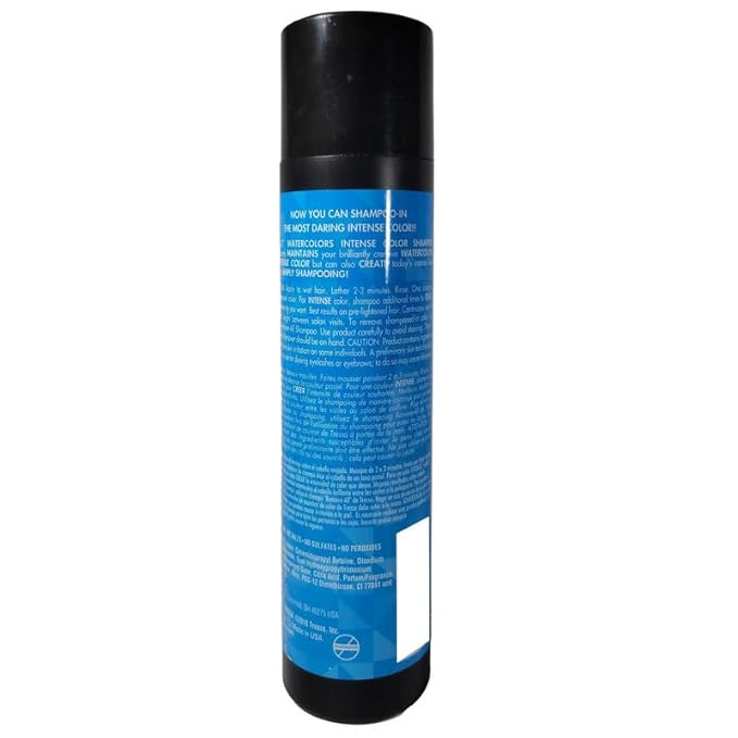 Watercolors by Tressa INTENSE 3-in-1 Color Depositing Shampoo Semi Permanent Hair Color Hair Dye Shampoo for Curly Dry and Normal Hair 8 fl oz - TURQUOISE