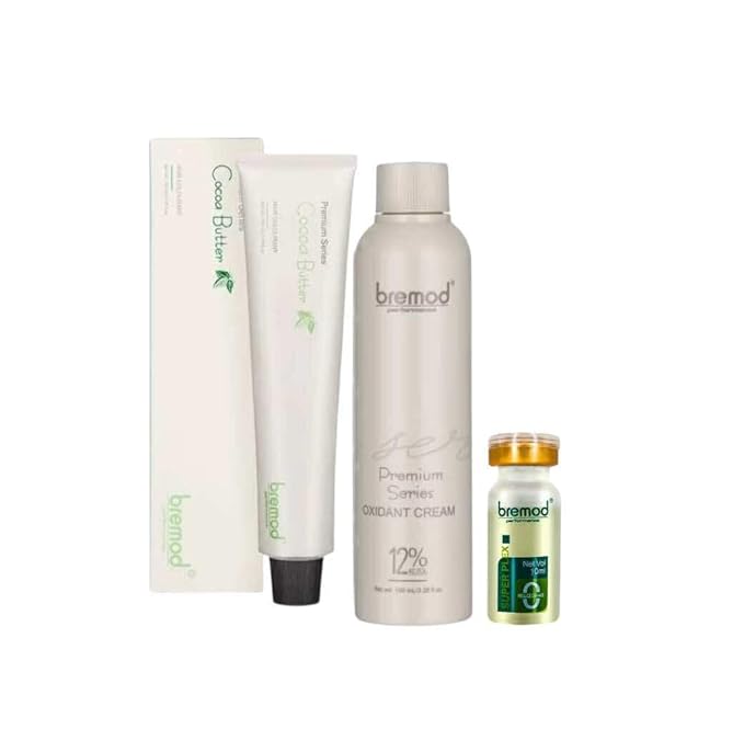 Bremod Premium Series Milk Tea Ash Hair Color Set (12% Milk tea Ash)