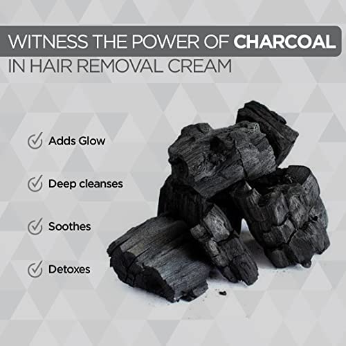 The Man Company Hair Removal Cream for Men Enriched with Charcoal &amp Turmeric Dermatologically Tested For All Skin Types - Pack of 2
