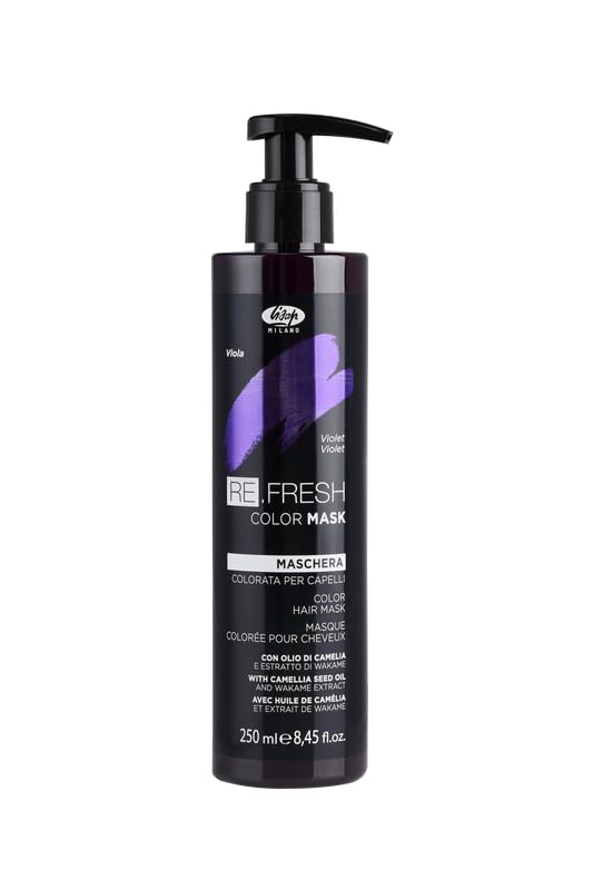 Lisap Color Depositing Hair Mask Violet 8.45 oz Hair Gloss Toner Deep Conditioning Hair Mask Dry Damaged or Color Treated Hair Repair With Hydrating Camellia Oil For Shine &amp Moisturization
