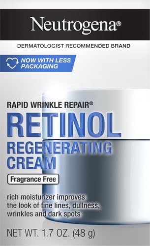 Neutrogena Rapid Wrinkle Repair Retinol Face Moisturizer Fragrance Free Daily Anti-Aging Face Cream with Retinol &amp Hyaluronic Acid to Fight Fine Lines Wrinkles &amp Dark Spots 1.7 oz