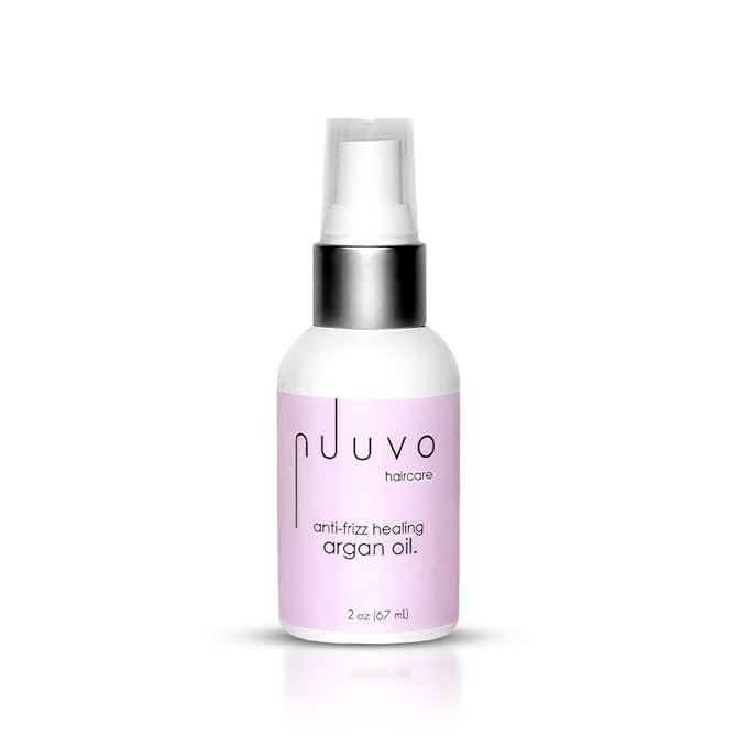Nuuvo Haircare Lightweight Argan Oil for Dry Damaged Hair 2oz Hair Growth Treatment Deep Moisture &amp Shine Restores Strengthens Nourishes Frizz Control &amp Heat Protection Natural Hair Oi