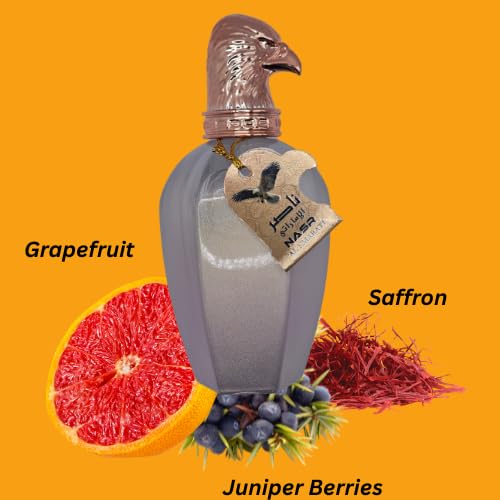 Nasr Arabic Perfume Gift Set for Women Al Dahabi and Al Emarati 3.4 FL OZ Each Duo with Oud Rose Saffron Patchouli Amber Musk Citrus Floral accords with Oriental Fragrance