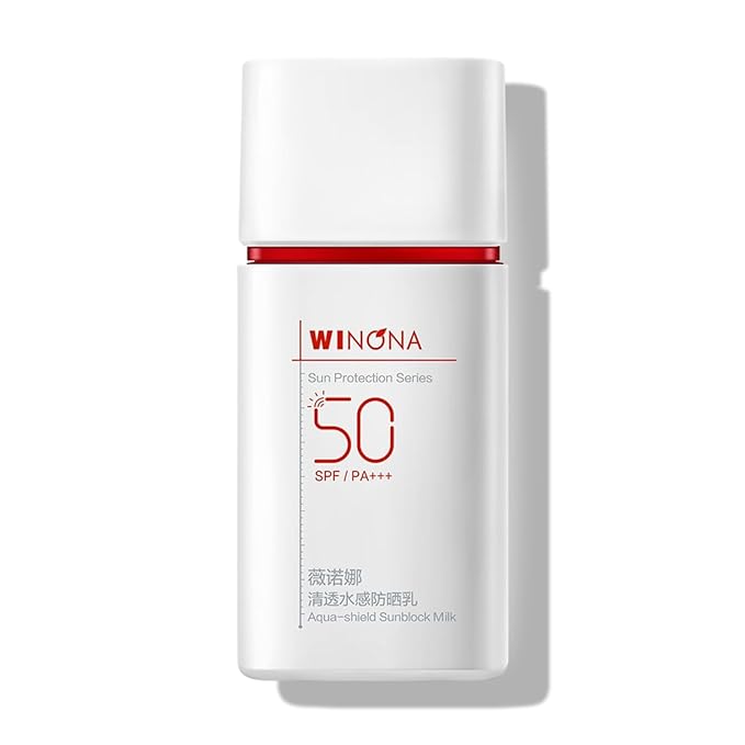 WINONA Sunblock Milk SPF 50+++ Alcohol-Free Face Sunscreen for Sensitive Skin Lightweight &amp Non-Greasy Waterproof Sun Protection 1.76oz
