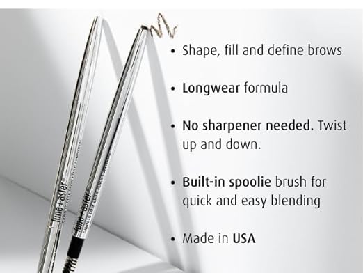 Lune+Aster Brow Pencil | Universal Eyebrow Pencil With Spoolie Brush. Longwear Formula. No Sharpening Required. Vegan &amp Gluten Free